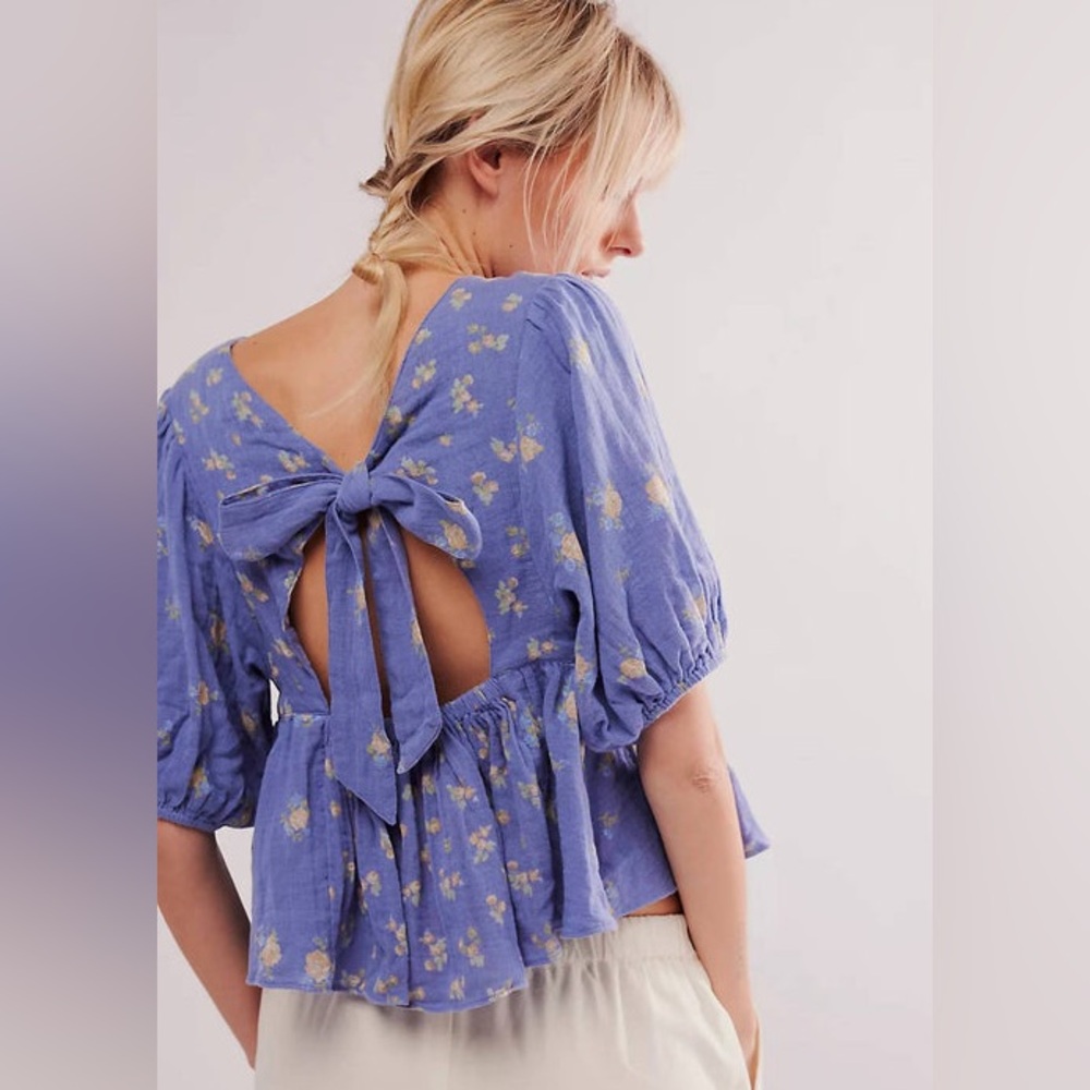 FREE PEOPLE Chloe Floral Cutout Top - Picture 3 of 4